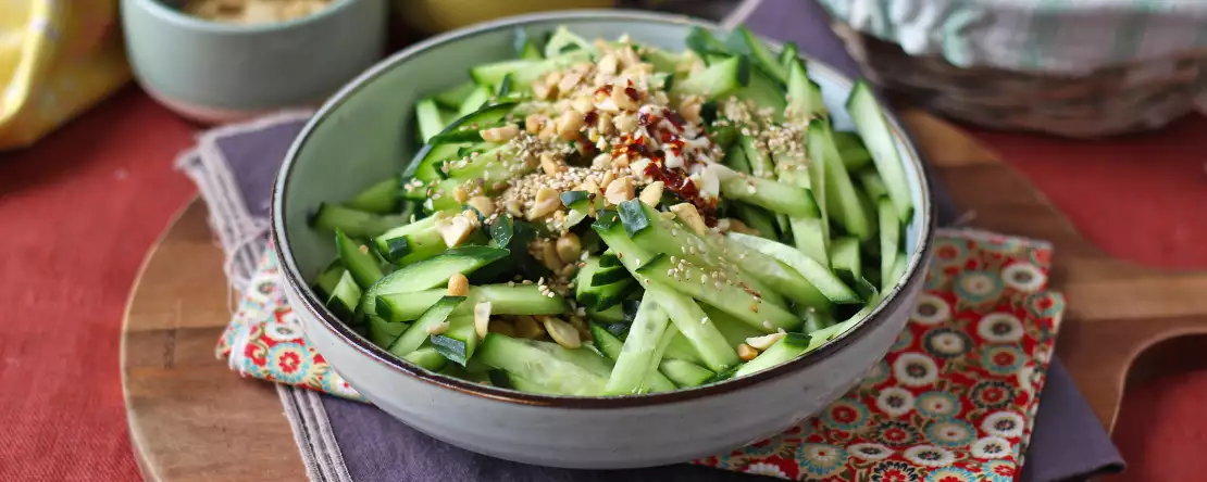 Spicy cucumber salad with peanuts
