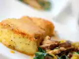 Recipe Pan seared chilean sea bass with shiitakes and leeks