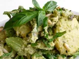 Recipe Green bean, potato and rocket salad with capers and basil-zucchini-pine nut pesto
