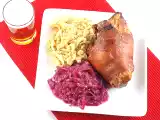 Recipe Schweinshaxe, spätzle und rotkohl (pork knuckle, spaetzle, and red cabbage)