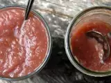 Recipe Pomegranate applesauce (with blueberry pom reduction sauce)