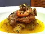 Recipe Oriental surf and turf - chicken and shrimp with cubed potatoes