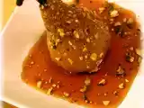 Recipe Poached pears with pomegranate chardonnay sauce