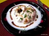 Recipe Dahi gujiya-stuffed lentil dumplings in yogurt sauce