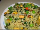Recipe Corn and palak rice/pulao