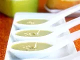 Recipe Nutritious asparagus soup with lemon sauteed tips