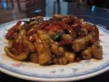 Recipe Squid and red bell pepper stir-fry