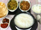 Recipe Kanjiyum Payarum / Rice Gruel and Lentils Stir Fried with Coconut ~ Good Friday Special