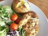 Recipe Honey mustard chicken with herb salad & jacket potatoes