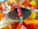 Recipe Fried Peppers, Onions, and Potatoes Calabrese Style and Baked Eggplant Rolotini