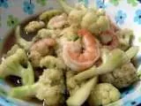 Recipe Stir-Fried Cauliflower with shrimp (Dok Ka-Lam Pad Koong)