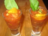 Recipe Spicy watermelon and mango gazpacho shots