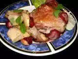 Recipe Fast and simple baked chicken with apple and strawberry