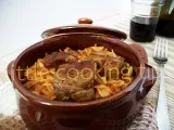 Recipe Greek traditional pasta beef casserole (giouvetsi)