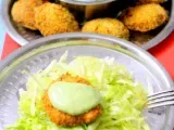 Recipe Fish cutlet with coriander yogurt chutney