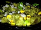 Recipe Potato dipped in spinach gravy