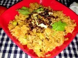 Recipe Tomato rice with fried cabbage