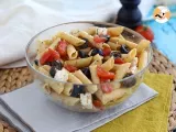 Recipe Pasta salad, with tomato, feta cheese and olives