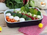 Recipe Easter vegetable garden (hummus and littles vegetables)