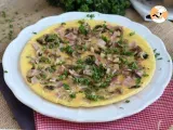 Recipe French omelette with mushrooms, ham and parsley