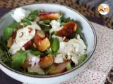 Recipe Sweet and sour salad with roasted peaches and burrata !