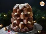 Recipe Pandoro brioche filled with nutella cream and vanilla cream in the shape of a christmas tree