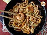 Recipe Shrimp udon noodles with spicy peanut sauce