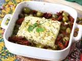 Recipe Baked feta with dried tomatoes and olives, mediterranean style