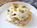 Recipe Salmon, burrata and pistachio lasagne