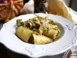 Recipe Paccheri pasta with artichokes and bacon