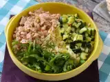 Recipe Orzo pasta salad with salmon and zucchini