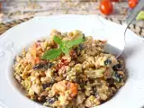 Recipe Creamy farro salad with zucchini, eggplant and cherry tomatoes