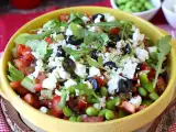 Recipe Lentil, feta, and edamame salad with crunchy vegetables