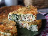 Recipe Crustless quiche with salmon, spinach, and cottage cheese