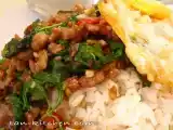 Recipe Fried ground pork with basil leave (pad ka-prao mou sub & khai dow)