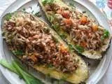 Recipe Crusted Eggplant with Orzo-Wild Rice stuffing