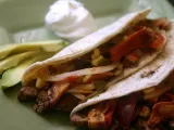 Recipe Vegan steak tacos with grilled lobster mushroom, heirloom cherry tomato and corn salsa