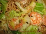 Recipe Stir fried spicy mama noodles with shrimps(mama pad kee mao goongs)