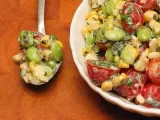 Recipe Toasted corn, cherry tomato and edamame salad