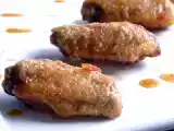 Recipe Asian style chicken wings with a spicy garlic ginger sauce