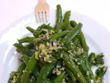Recipe Green beans with a garlic, ginger, lime, parsley dressing and poppy seeds