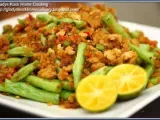 Recipe Stir-fry french bean with minced meat and preserved radish recip