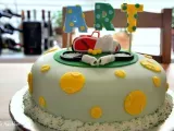 Recipe Tennis-themed ube cake
