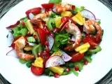 Recipe Fresh salad with prawns, pineapple and pomegranate!