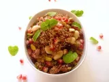 Recipe Spiced cous cous with dried fruits, pomegranate and mint
