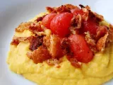Recipe Southern fried chicken skin with squash casserole and tomato