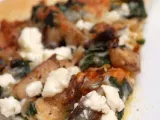 Recipe Pizza w/mushrooms, butternut squash, caramelized onions, wilted spinach and feta