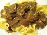 Recipe Quick and tasty...steak tips with peppered mushroom gravy