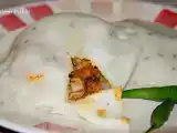 Recipe Meenpathiri (steamed rice pancakes filled with rich fish masala)