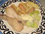 Recipe Boiled chicken with leeks and aioli